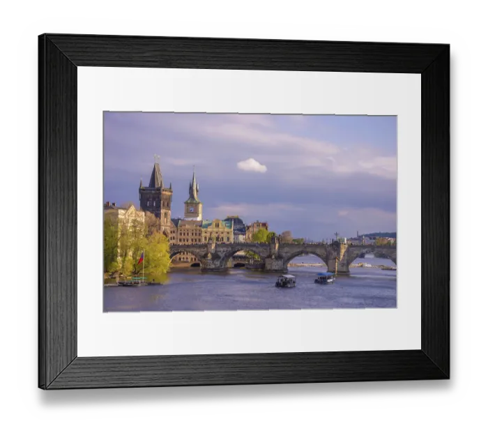 Framed Print : Charles Bridge (Karluv Most) on Vltava river and Old Town Bridge Tower Framed Print : Charles Bridge (Karluv Most) on Vltava river and Old Town Bridge Tower