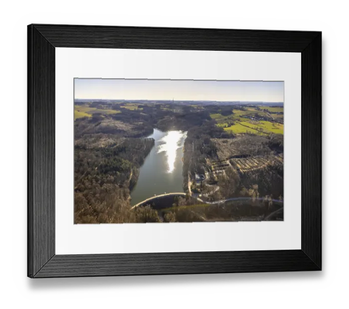 Framed Print : Aerial view, Glortalsperre with dam Framed Print : Aerial view, Glortalsperre with dam