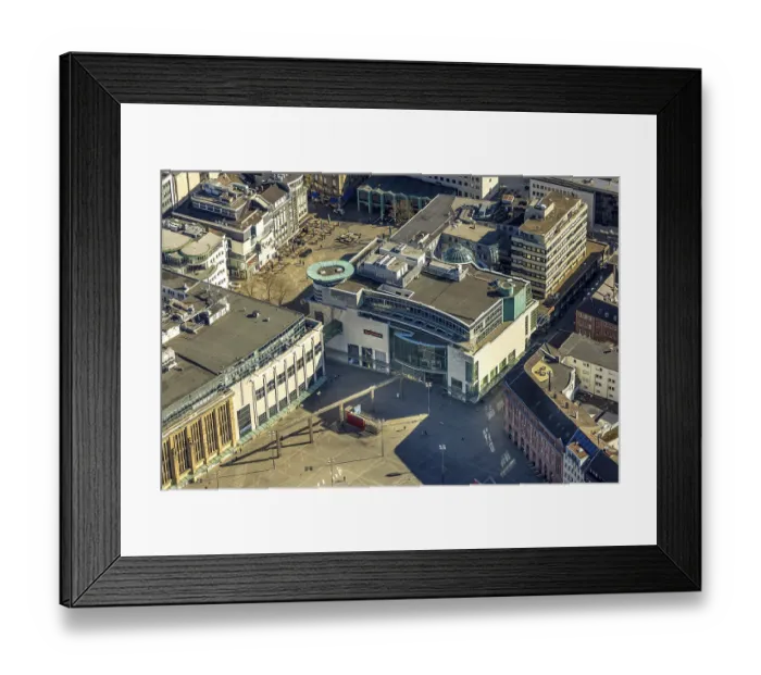 Framed Print : Aerial view, Hansa-CarrAfA© shopping centre with sports check