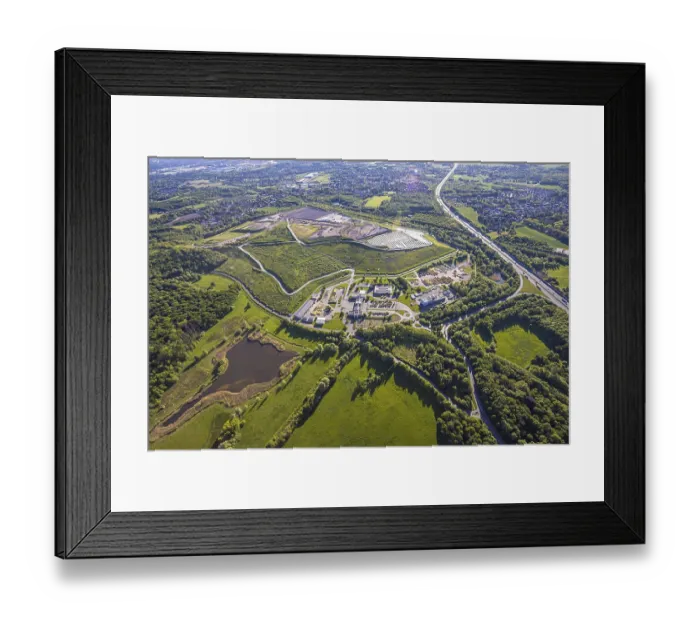 Framed Print : Aerial view, waste disposal site Dortmund-Nordost