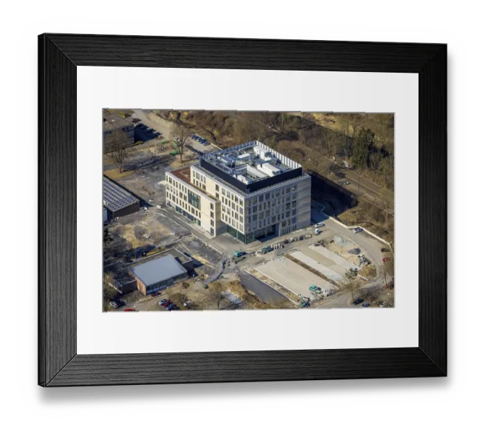 Framed Print : Aerial view, construction site