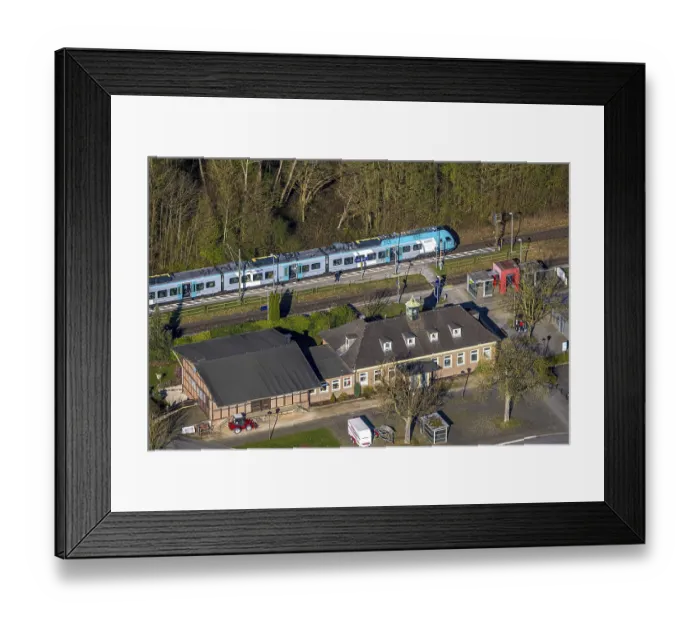 Framed Print : Aerial view, Ascheberg railway station