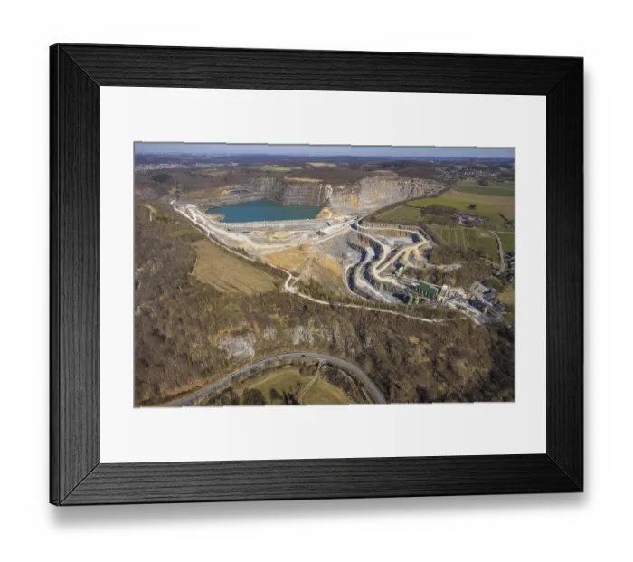 Framed Print : Aerial view, Blue Lagoon, Asbeck Quarry