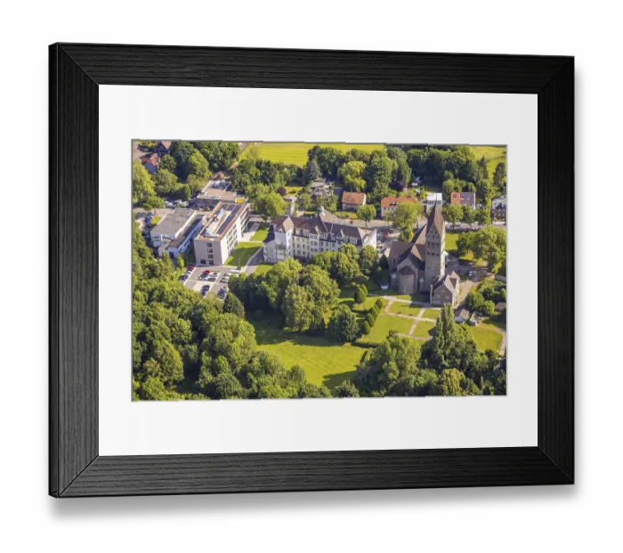 Framed Print : Aerial view, St. Elisabeth catholic church and St