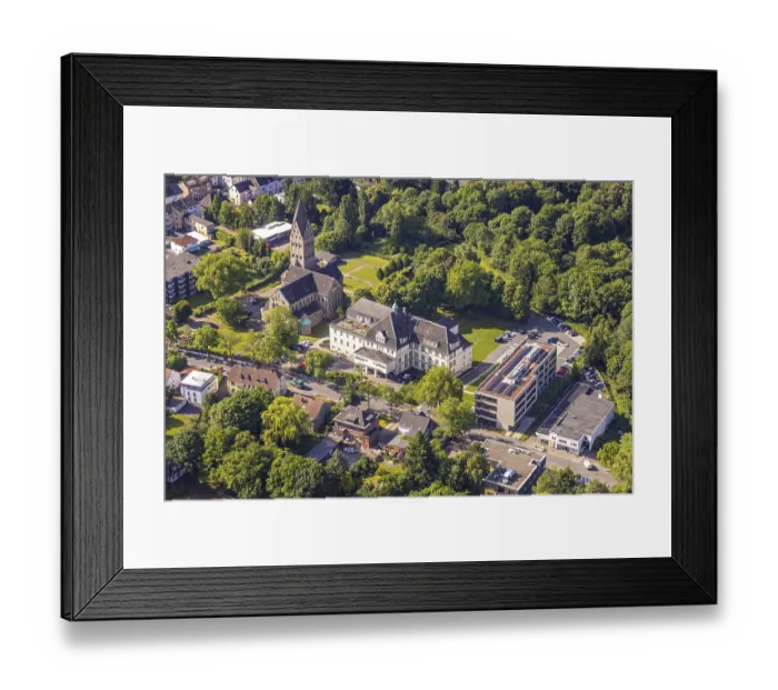 Framed Print : Aerial view, St. Elisabeth catholic church and St