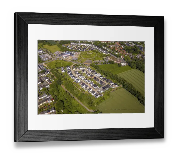 Framed Print : Aerial view, terraced houses, housing estate Marie-Luise-Tanski-StraBe