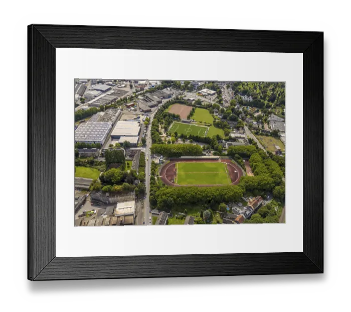 Framed Print : Aerial view, sports facility Wullenstadion