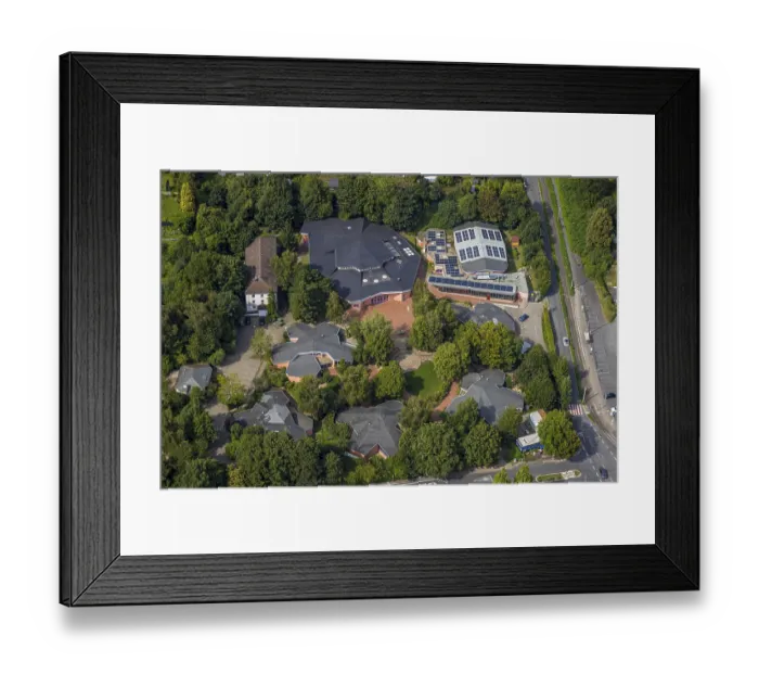 Framed Print : Aerial photo, Rudolf-Steiner School Witten