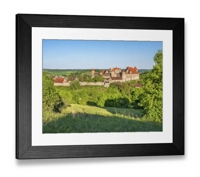 Framed Print : View of Harburg Castle in the evening light