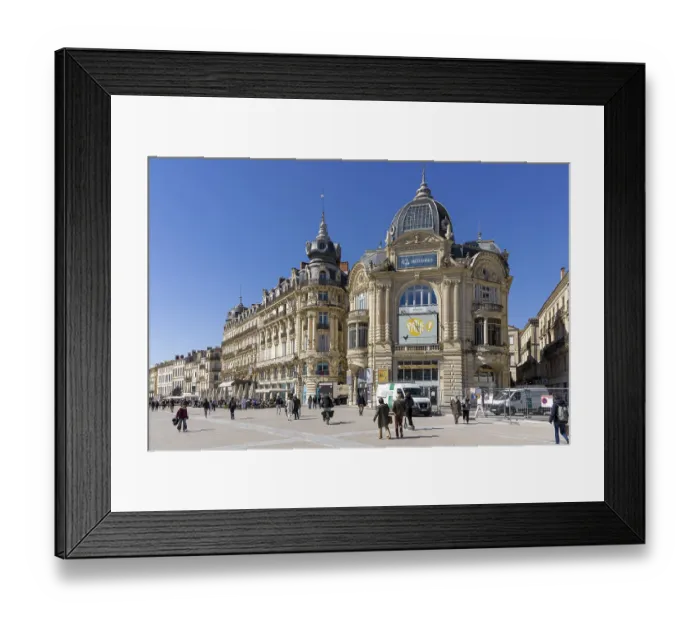 Framed Print : Place de la Comedie with beautiful old building Pathe Gaumont Framed Print : Place de la Comedie with beautiful old building Pathe Gaumont
