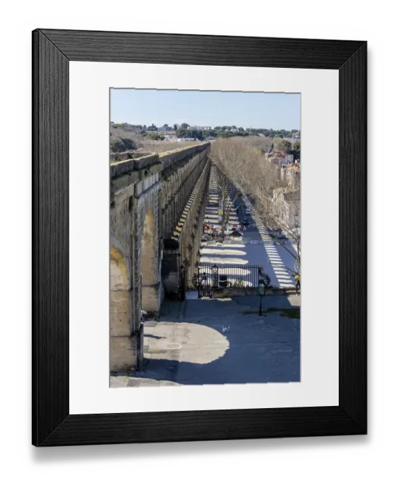 Framed Print : Imposing Aqueduc de Saint-Clement from 1766 in rue Aqueduc des Arceaux