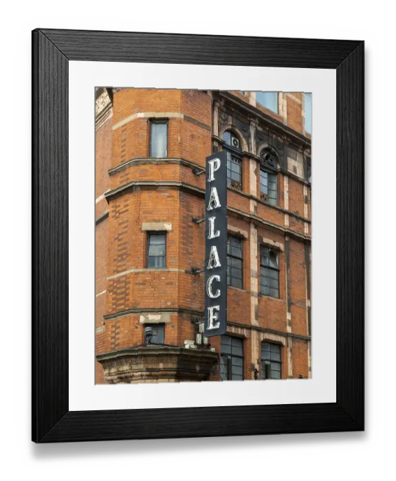 Framed Print : Sign on historic building, Palace theatre Framed Print : Sign on historic building, Palace theatre