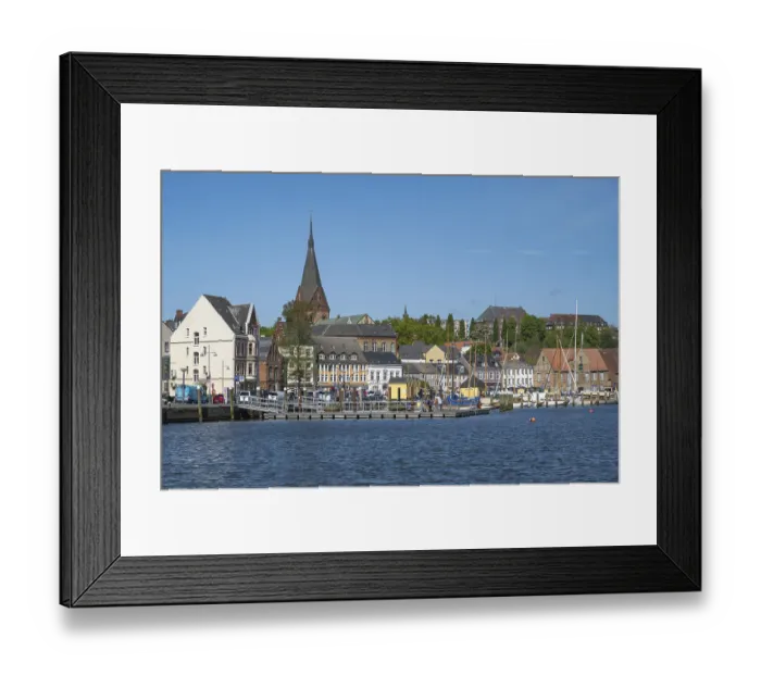 Framed Print : City view with St. Marien church