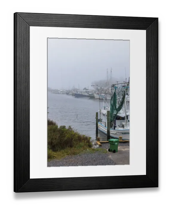 Framed Print : Commercial fishing boats in the harbor at Ocean Springs