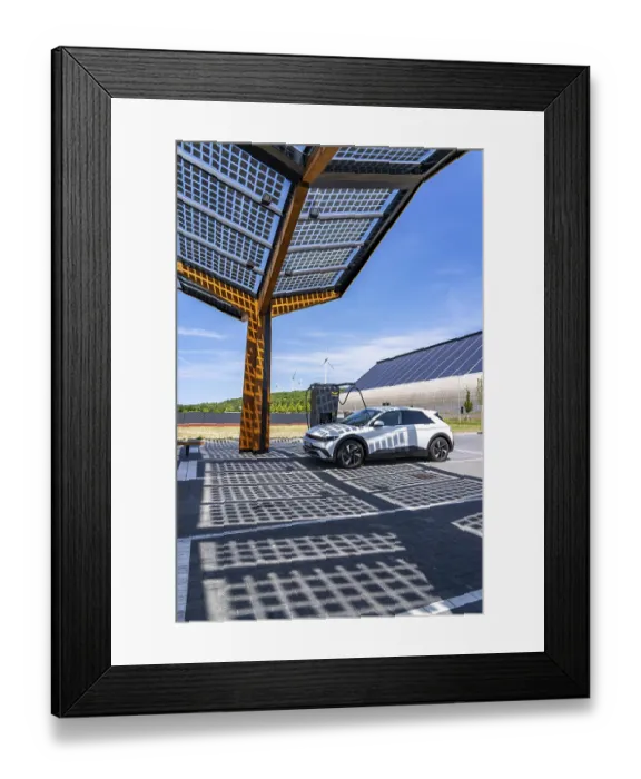 Framed Print : Electric charging station on the site of the former Lohberg colliery in Dinslaken