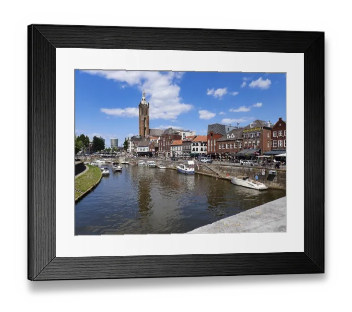 Framed Print : View from a bridge over the city centre of Roermond Framed Print : View from a bridge over the city centre of Roermond