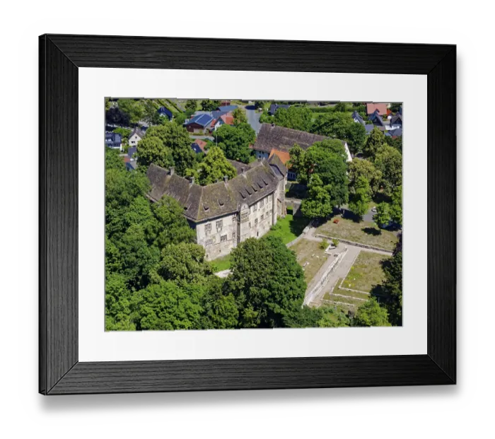 Framed Print : Dringenberg Castle is a medieval hilltop castle in Dringenberg in the district of Hoxter