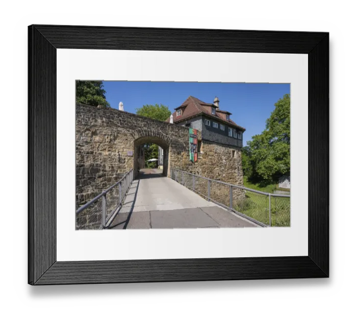 Framed Print : Portal, defence wall with the castle tavern Framed Print : Portal, defence wall with the castle tavern