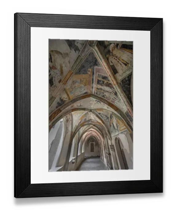 Framed Print : Cloister with frescoes from around 1370