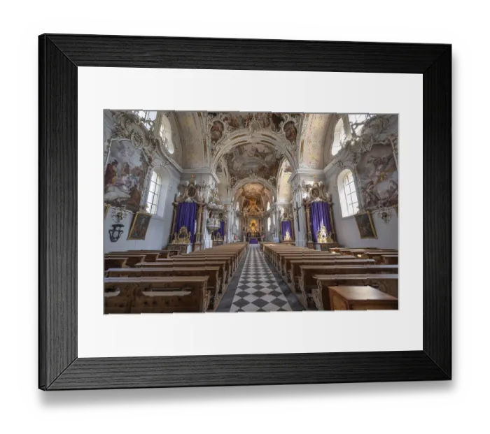 Framed Print : Interior of the parish church and basilica Mariae Empfangnis Framed Print : Interior of the parish church and basilica Mariae Empfangnis