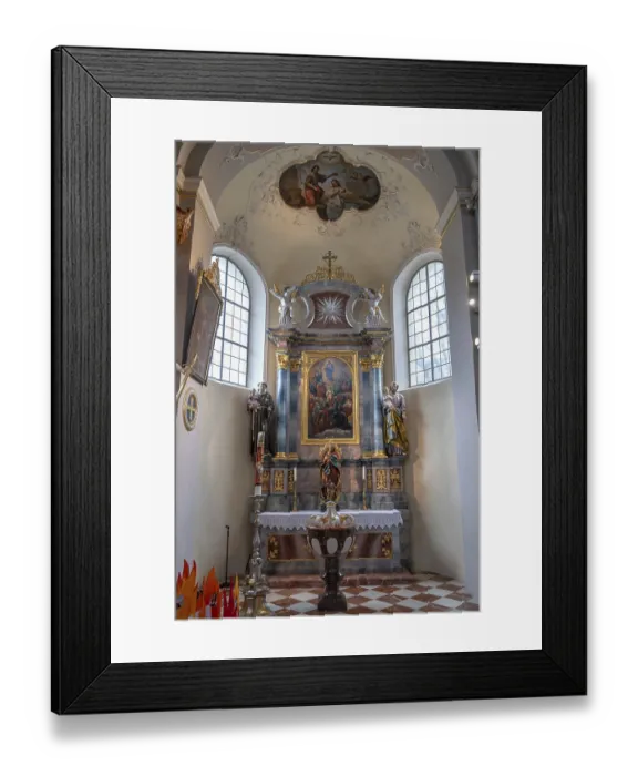 Framed Print : Side altar of the Baroque parish church of St Nicholas