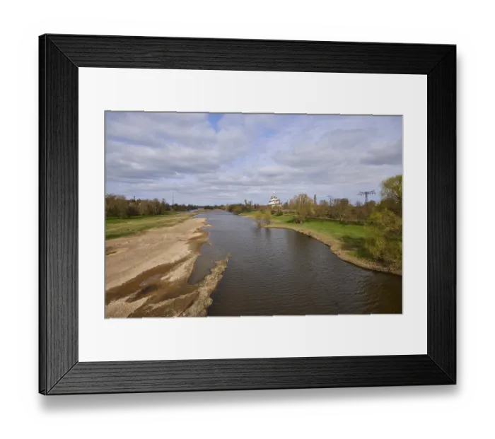 Framed Print : Old Elbe, oxbow, millennium tower Magdeburg Framed Print : Old Elbe, oxbow, millennium tower Magdeburg