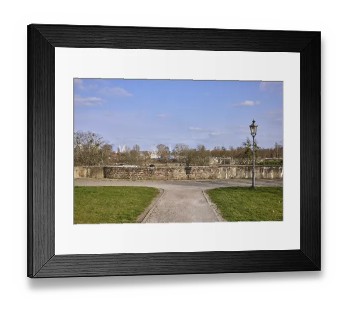 Framed Print : Park, lantern, city fortification