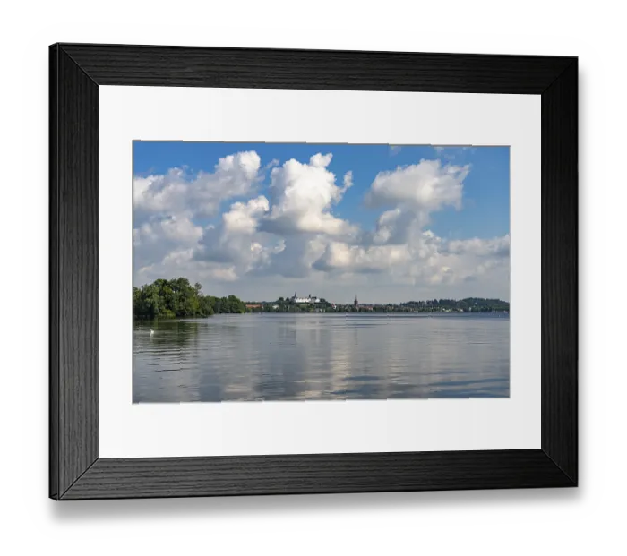 Framed Print : The Great Plon Lake, Nikolai Church and Plon Castle in Plon