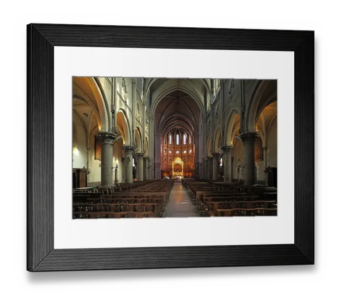 Framed Print : Interior of the Saint-Martin church in Pau