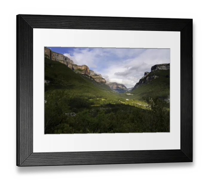 Framed Print : The Monte Perdido massif near Torla-Ordesa, Spain
