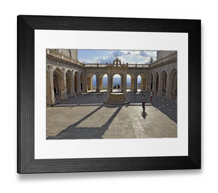 Framed Print : Bramante cloister with cistern