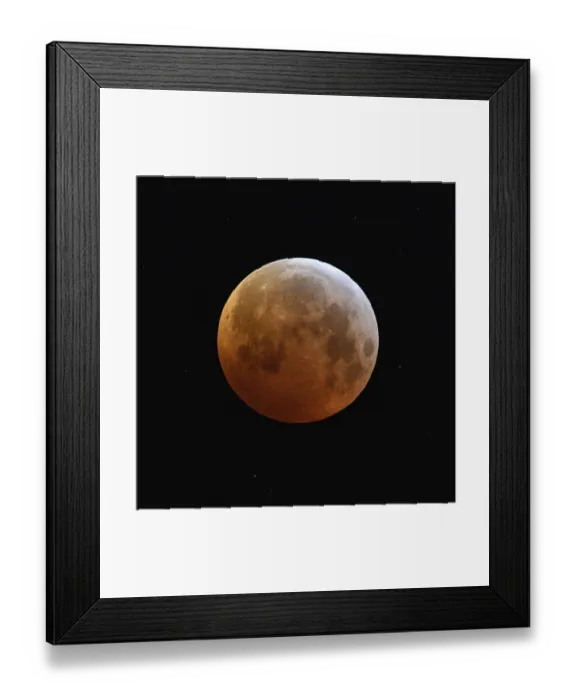Framed Print : Blood moon (lunar eclipse), red-orange moon on 21 January 2019 Framed Print : Blood moon (lunar eclipse), red-orange moon on 21 January 2019