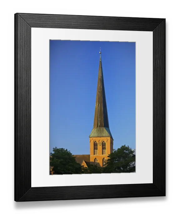 Framed Print : Church tower of St Peter's Church