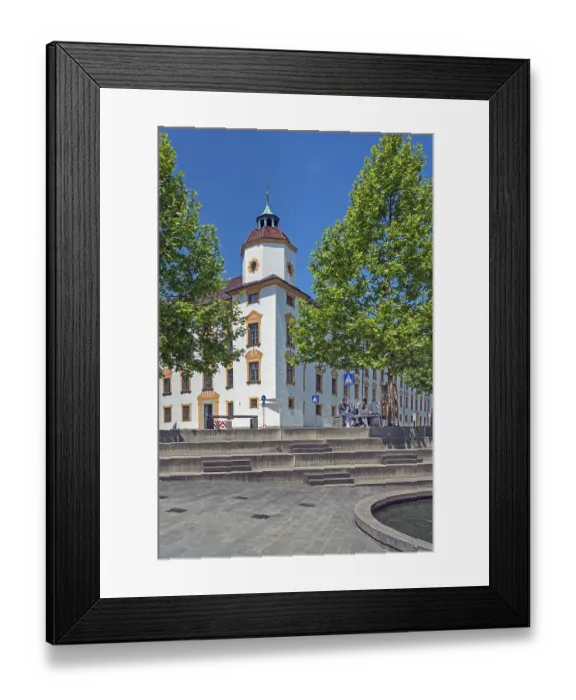 Framed Print : Blue sky, corner tower of the residence