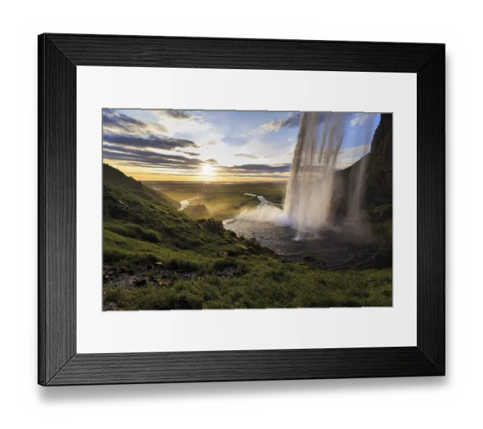 Framed Print : Seljalandsfoss at sunset, Suourland