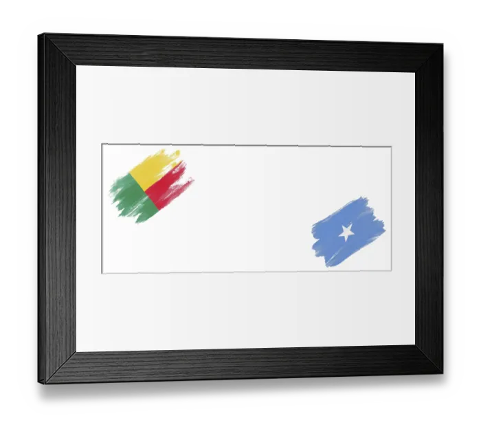 Framed Print : Benin and Flags on White Background Framed Print : Benin and Flags on White Background
