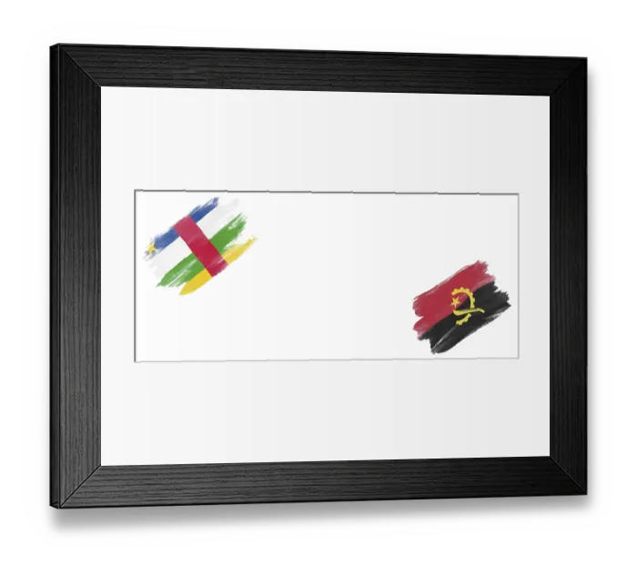 Framed Print : Central African Republic and Angola Flags on White Background Framed Print : Central African Republic and Angola Flags on White Background