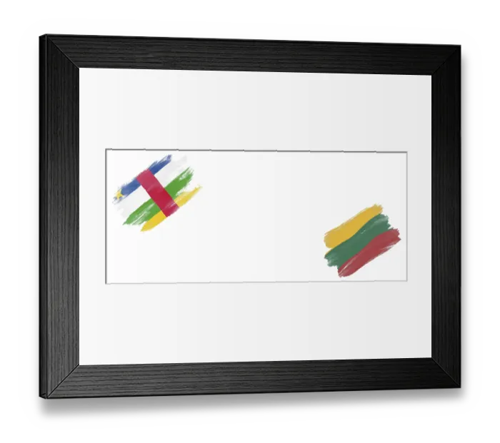 Framed Print : Central African Republic and Lithuania Flags on White Background Framed Print : Central African Republic and Lithuania Flags on White Background