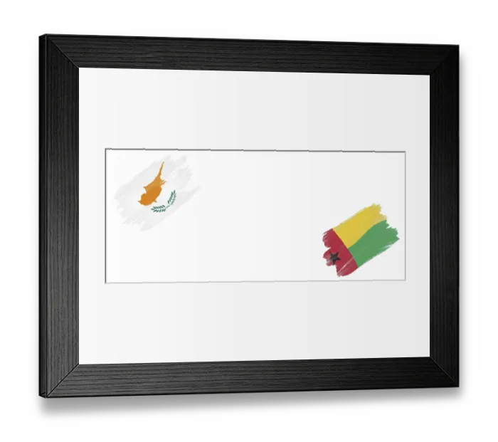 Framed Print : Cyprus and Flags on White Background Framed Print : Cyprus and Flags on White Background