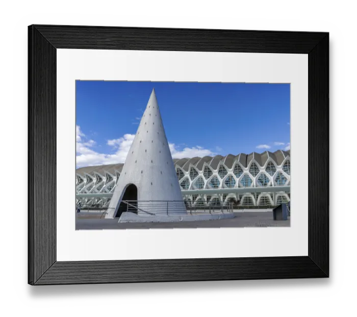 Framed Print : Conical elements lined with white ceramic tiles on the promenade Framed Print : Conical elements lined with white ceramic tiles on the promenade