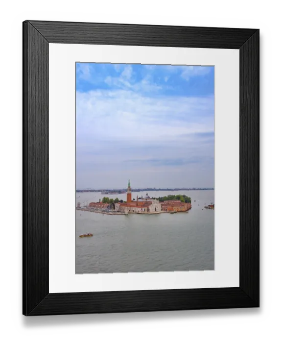 Framed Print : Venice aerial view of the island with church of San Giorgio Maggiore