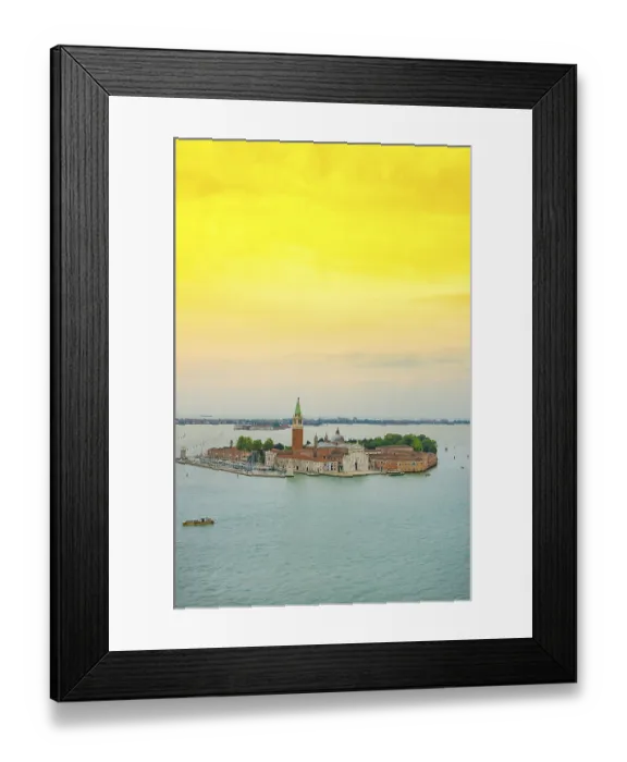 Framed Print : Venice aerial view of the island with church of San Giorgio Maggiore Framed Print : Venice aerial view of the island with church of San Giorgio Maggiore
