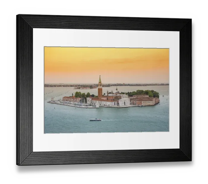 Framed Print : Aerial view of the island with the church of San Giorgio Maggiore Framed Print : Aerial view of the island with the church of San Giorgio Maggiore
