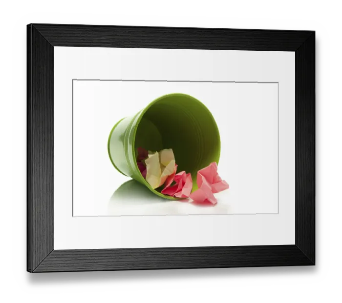 Framed Print : Fallen container for waste paper isolated on white Framed Print : Fallen container for waste paper isolated on white