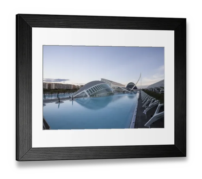 Framed Print : Large expanse of water surrounded by modern buildings in Valencia City of Arts and Sciences Framed Print : Large expanse of water surrounded by modern buildings in Valencia City of Arts and Sciences