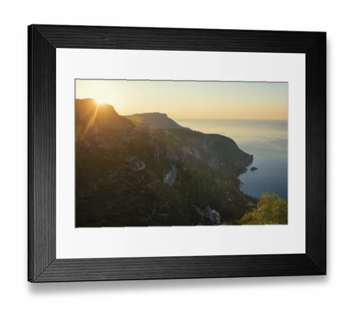 Framed Print : Coastal landscape, sunrise, Roquebrune