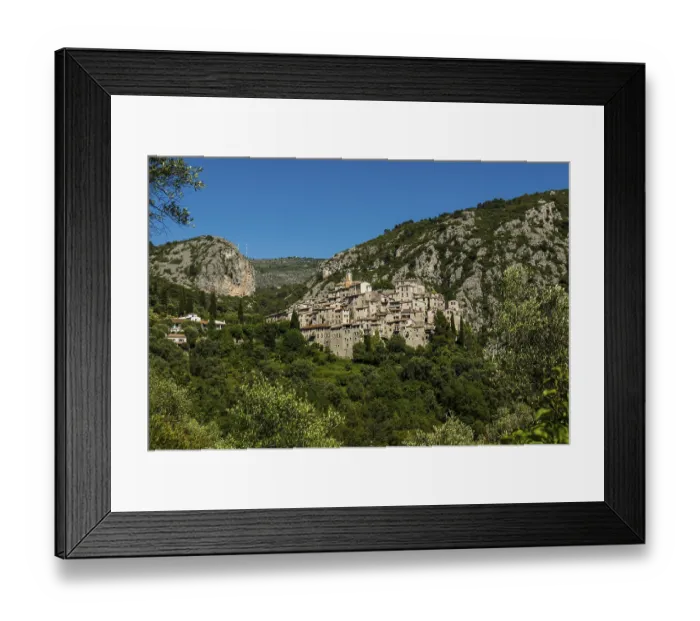 Framed Print : Picturesque medieval mountain village