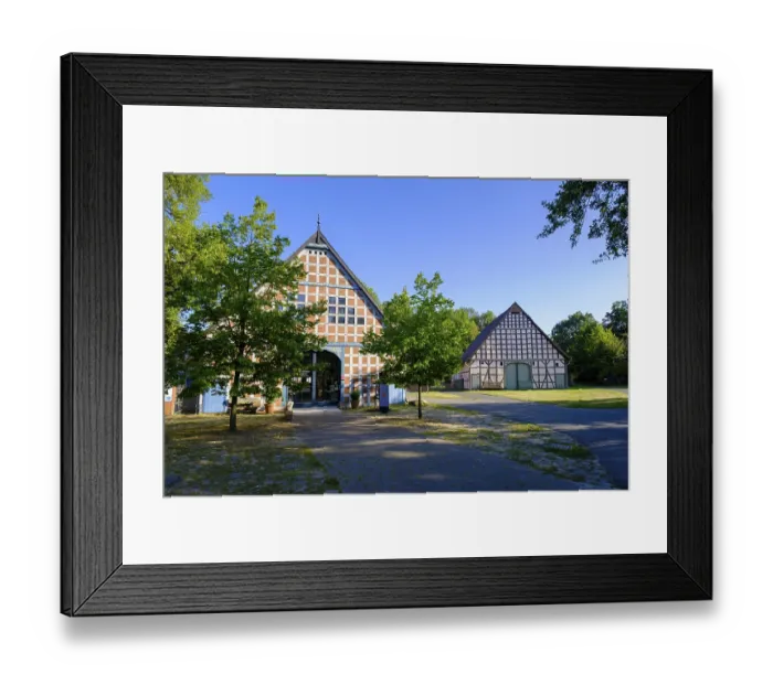 Framed Print : Round village, Lubeln, near Luchow