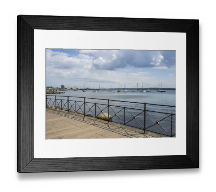 Framed Print : Sailboats in the harbour, promenade