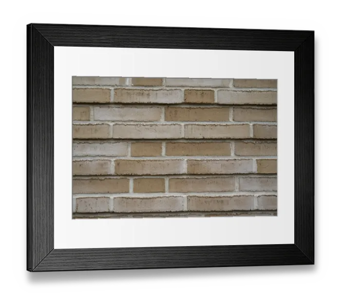 Framed Print : Light brown facade, wall, brick, wallpaper